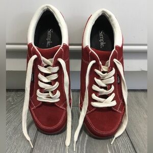 SIMPLE Red Sugar Suede Skater Sneakers 6.5